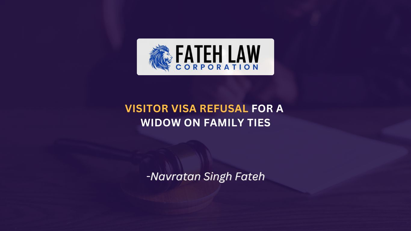 Visitor visa case for a widow refused due to family ties