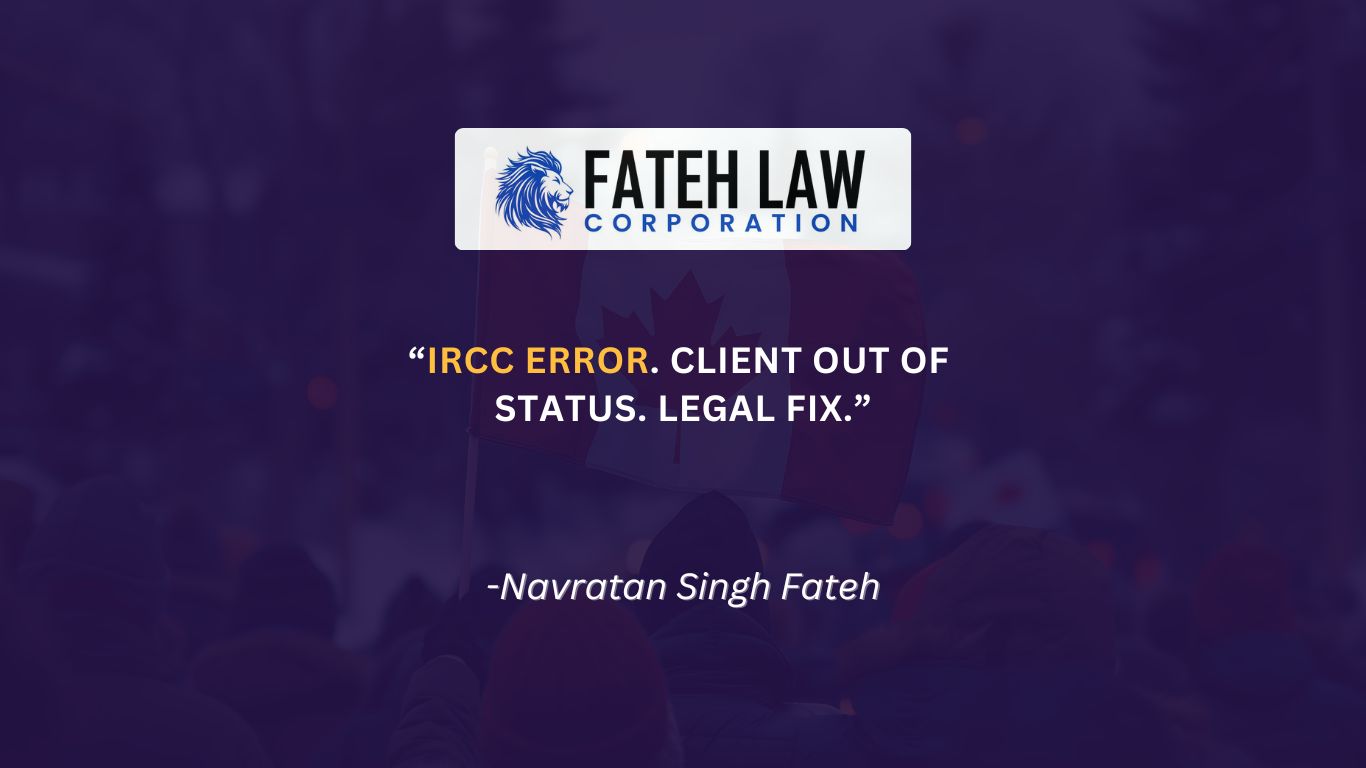 Federal Court case involving an IRCC error that resulted in a study permit refusal and loss of status