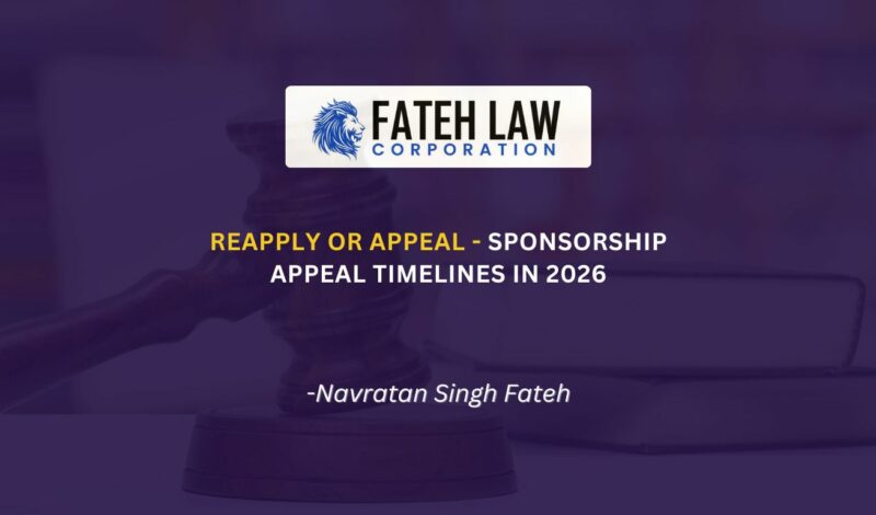 Spousal sponsorship appeal timelines in 2026 explained by Fateh Law Corporation