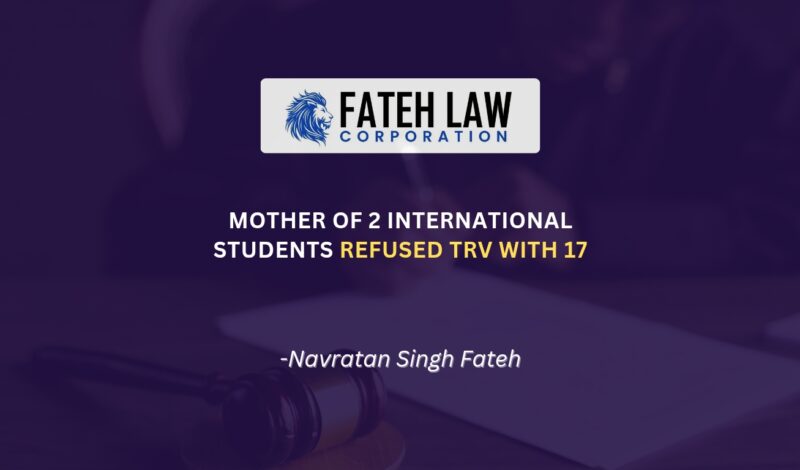 Visitor visa refusal of mother of two international students despite sufficient funds