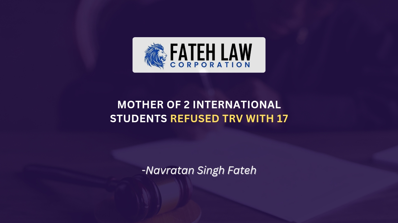 Visitor visa refusal of mother of two international students despite sufficient funds