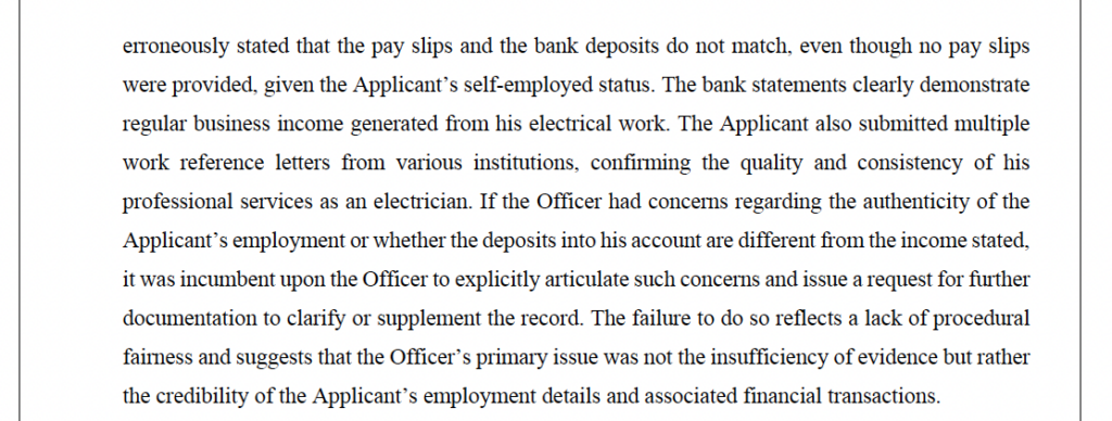 Legal submissions challenging procedural fairness in LMIA-based work permit refusal