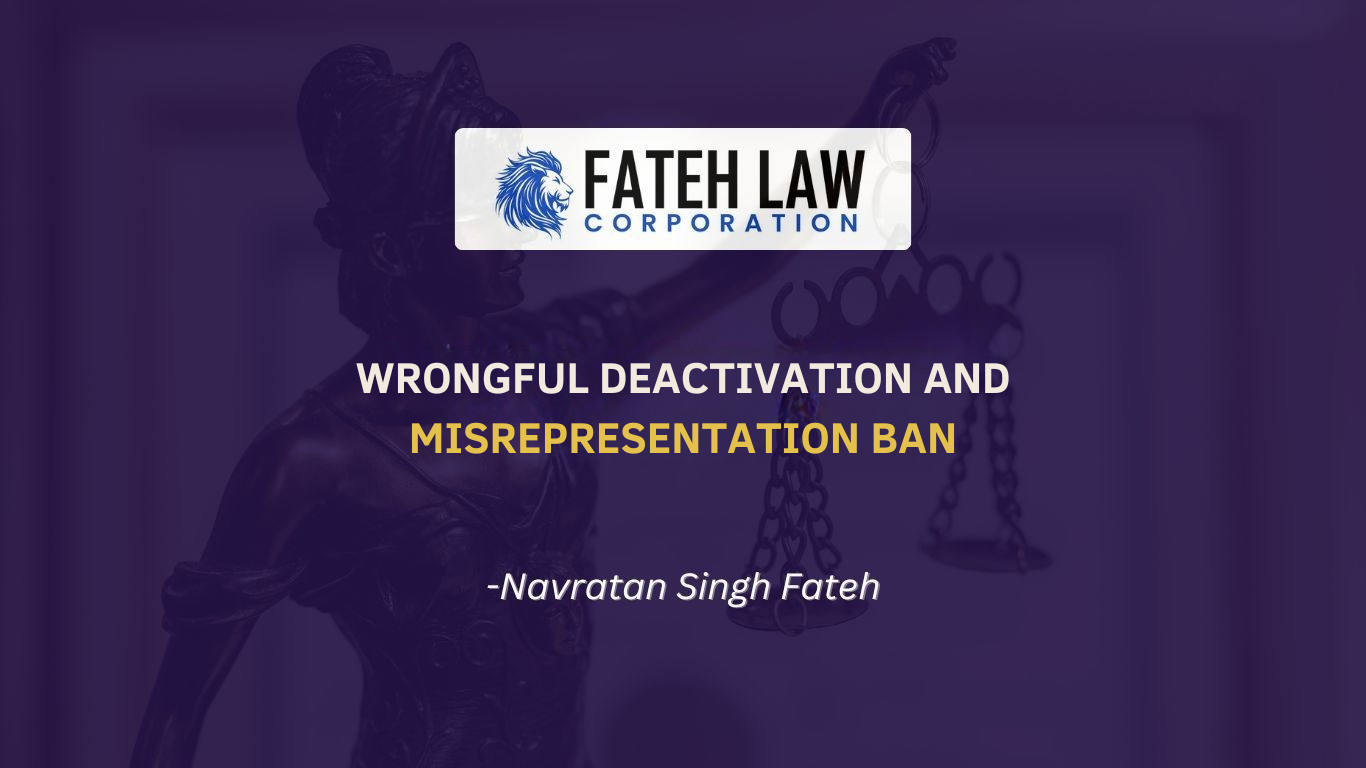 Wrongful misrepresentation ban case handled by Fateh Law Corporation in Canada immigration