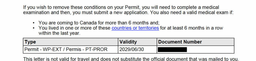 Three-year Post-Graduation Work Permit issued by IRCC with validity until June 30, 2029