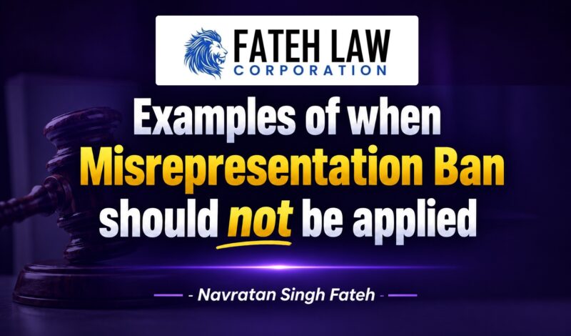 Examples of when a Canadian immigration misrepresentation ban should not apply