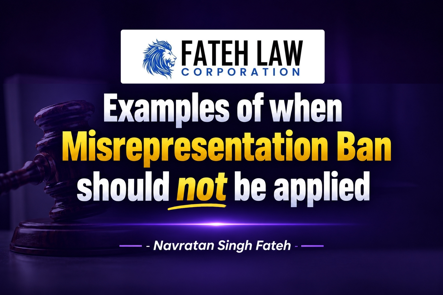 Examples of when a Canadian immigration misrepresentation ban should not apply